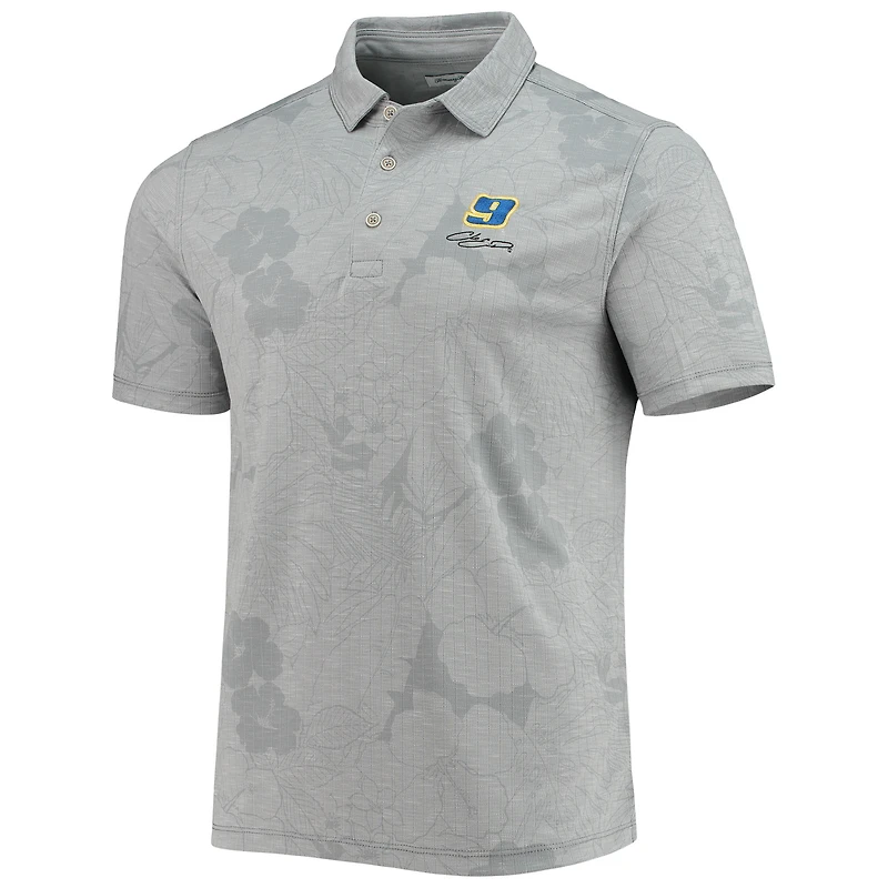 Polo Tommy Bahama gris Chase Elliott Miramar Blooms pour homme