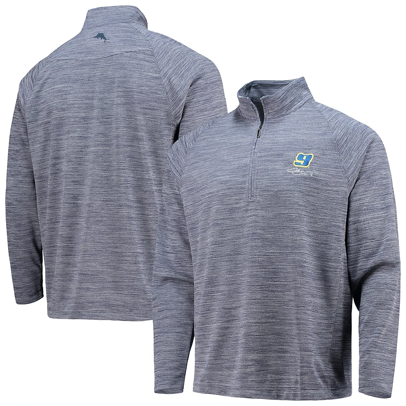 Men's Tommy Bahama Navy Chase Elliott Play Action Raglan Half-Zip Jacket