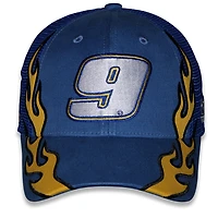 Casquette ajustable unisexe à damier bleu Chase Elliott NAPA Flame Trucker Sports