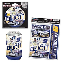 WinCraft Chase Elliott 2025 Cook Out Clash at Bowman Gray Race Winner Three-Piece Fan Pack