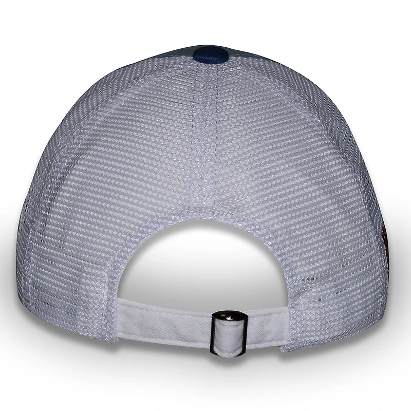 Casquette de camionneur ajustable Chase Elliott Pit Box bleu clair à damier pour femme