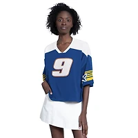 Haut à col en V bleu G-III 4Her par Carl Banks pour femme