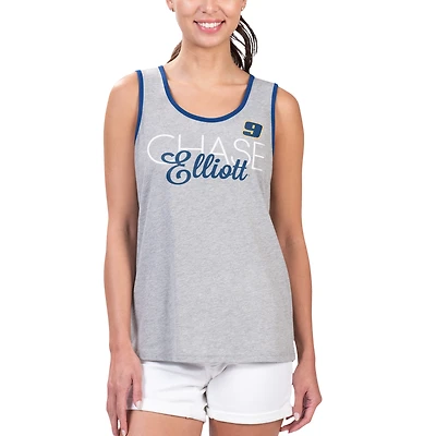 Débardeur G-III 4Her par Carl Banks Heather Grey pour femmes Chase Elliott Fastest Lap Fashion