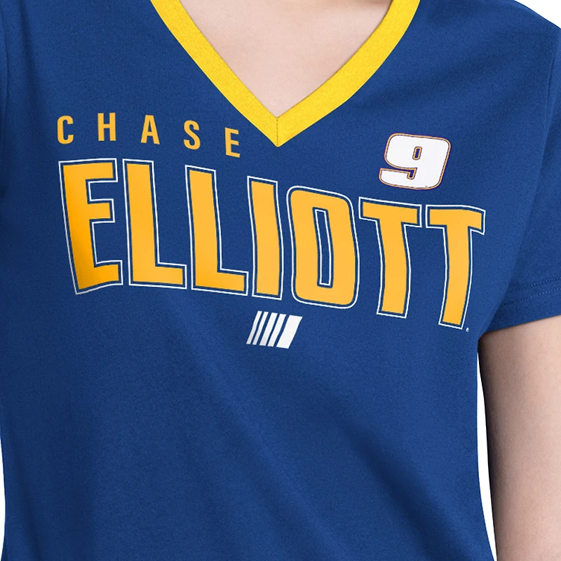 Women's G-III 4Her by Carl Banks Royal Chase Elliott Best Team V-Neck T-Shirt