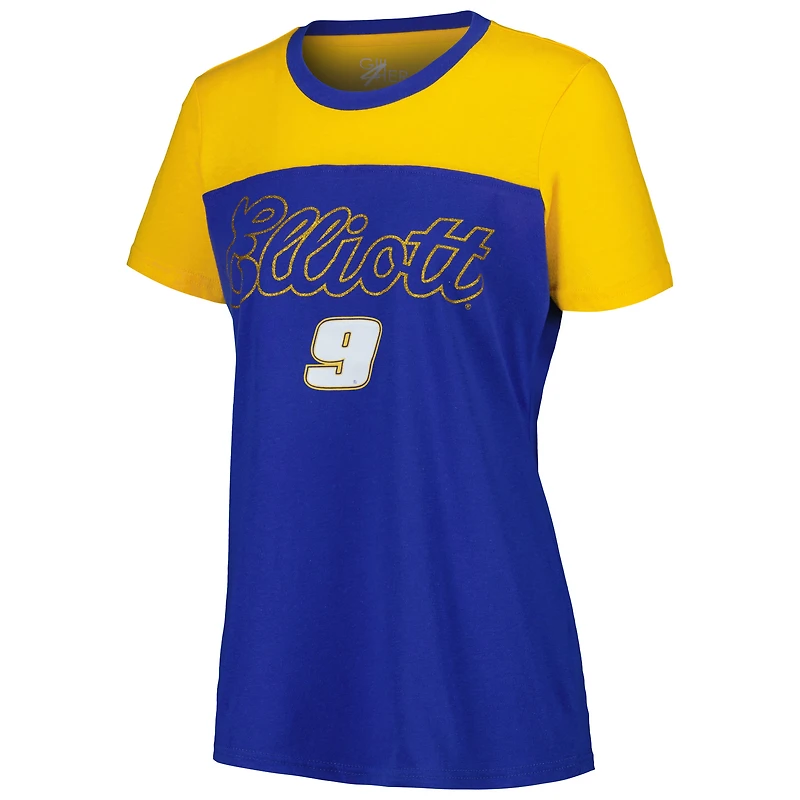 T-shirt à couleurs contrastées G-III 4Her by Carl Banks Royal Chase Elliott Cheer pour femme