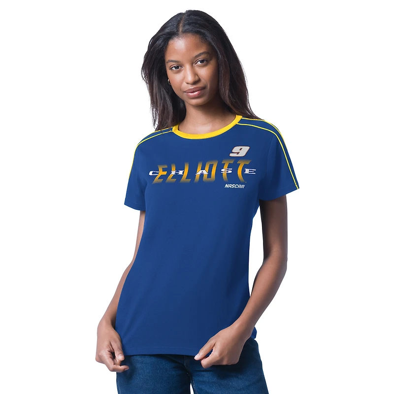 Women's G-III 4Her by Carl Banks Royal Chase Elliott Coaching T-Shirt