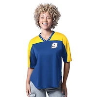 T-shirt femme G-III 4Her par Carl Banks Royal Chase Elliott Key Plan II à col en V et strass