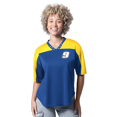 T-shirt femme G-III 4Her par Carl Banks Royal Chase Elliott Key Plan II à col en V et strass