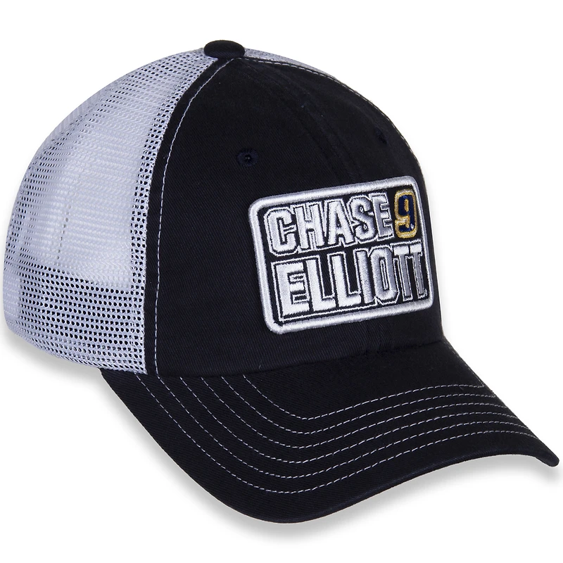 Casquette réglable pour femme Hendrick Motorsports Team Collection noir/blanc Chase Elliott avec nom et numéro