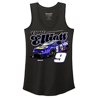 Débardeur tri-blend dos nageur noir avec nom et numéro Chase Elliott de la collection Hendrick Motorsports Team pour femme