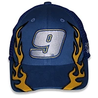 Casquette ajustable unisexe à damier bleu Chase Elliott NAPA Flame Trucker Sports
