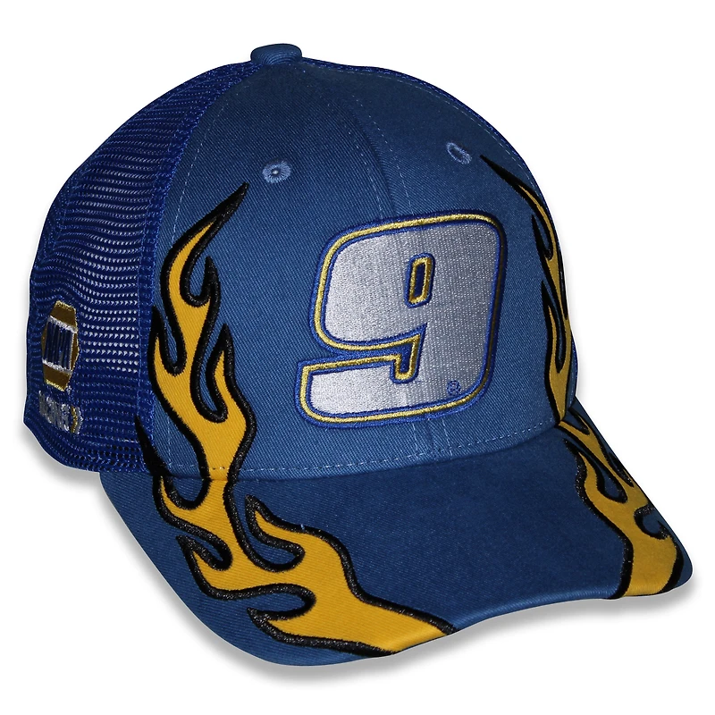 Casquette ajustable unisexe à damier bleu Chase Elliott NAPA Flame Trucker Sports