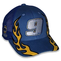 Casquette ajustable unisexe à damier bleu Chase Elliott NAPA Flame Trucker Sports