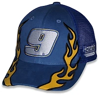 Casquette ajustable unisexe à damier bleu Chase Elliott NAPA Flame Trucker Sports
