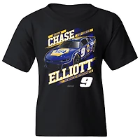 T-shirt noir pour jeunes de la collection Hendrick Motorsports Team, Chase Elliott NAPA Car