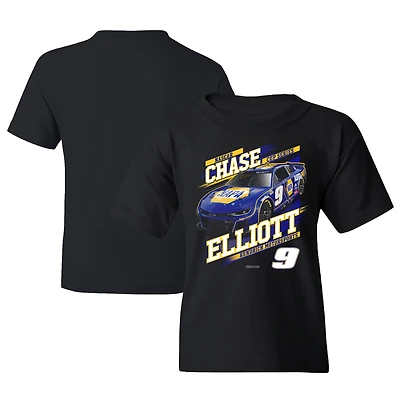 T-shirt noir pour jeunes de la collection Hendrick Motorsports Team, Chase Elliott NAPA Car