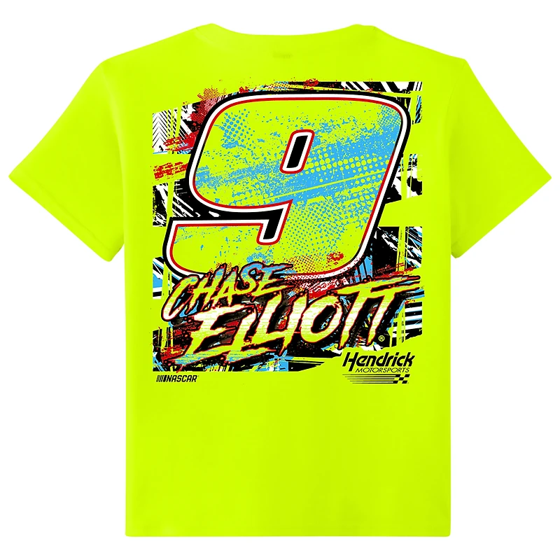 Youth Hendrick Motorsports Team Collection  Neon Green Chase Elliott Name & Number #9 T-Shirt