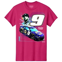 T-shirt rose Chase Elliott NAPA pour jeunes de la collection Hendrick Motorsports Team