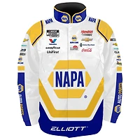Veste d'uniforme en nylon NAPA à boutons-pression blancs Chase Elliott de la collection Hendrick Motorsports Team pour jeunes