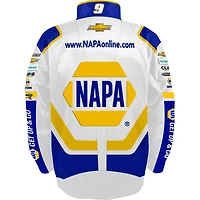 Veste d'uniforme en nylon à boutons-pression pour jeunes Hendrick Motorsports Team Collection Chase Elliott NAPA blanche