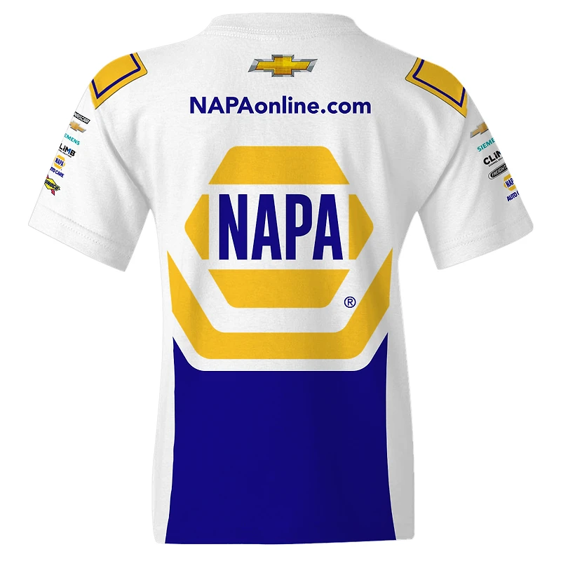 Youth Hendrick Motorsports Team Collection  White Chase Elliott NAPA Uniform T-Shirt