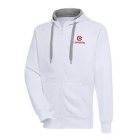 Men's Antigua  White Chattanooga Lookouts Victory Full-Zip Hoodie