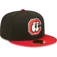 Casquette ajustée 59FIFTY Road Collection authentique Chattanooga Lookouts New Era pour homme, noire