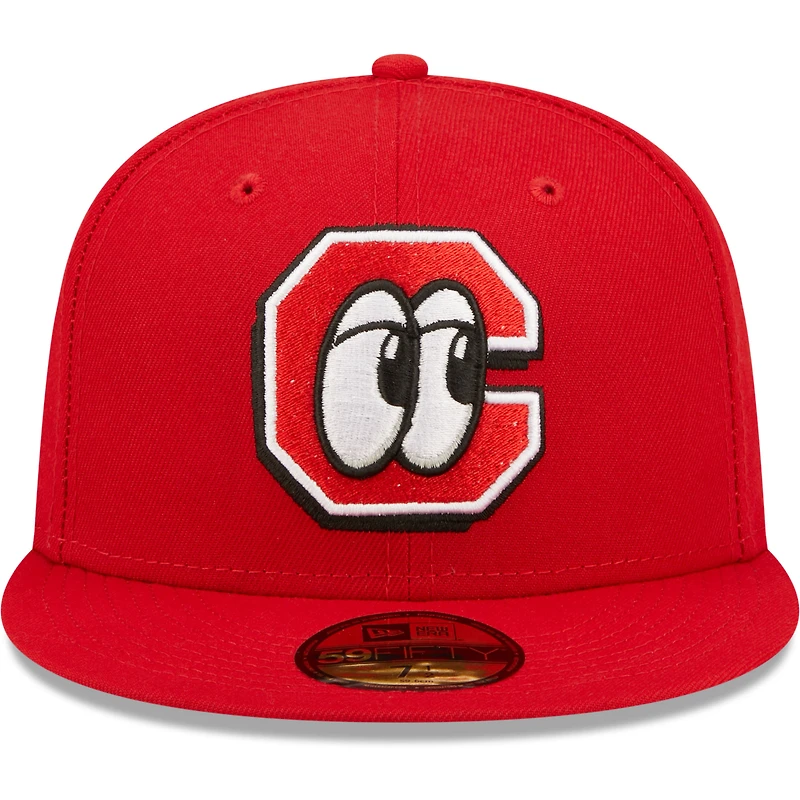 Men's New Era Red Chattanooga Lookouts Authentic Collection Team Home 59FIFTY Fitted Hat