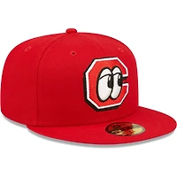 Men's New Era Red Chattanooga Lookouts Authentic Collection Team Home 59FIFTY Fitted Hat
