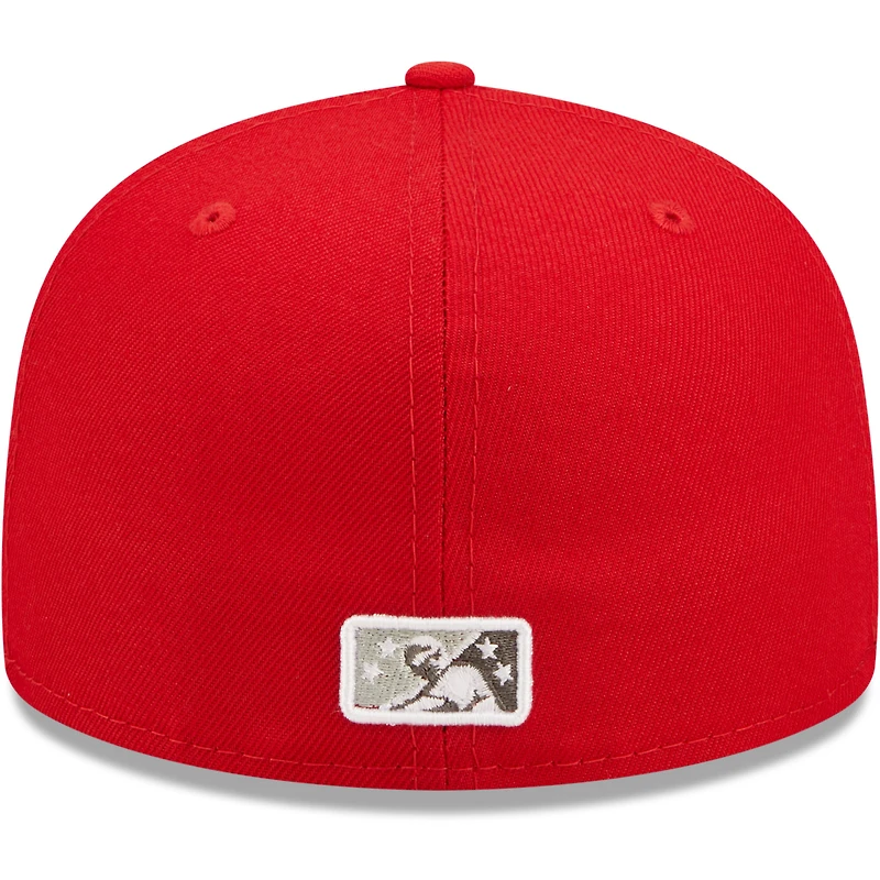 Men's New Era Red Chattanooga Lookouts Authentic Collection Team Home 59FIFTY Fitted Hat