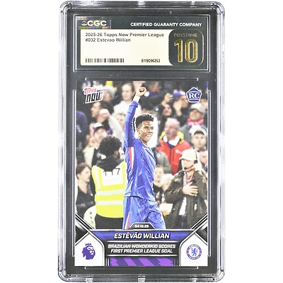 Estêvão Chelsea 2025-26 Topps Now Premier League Brazilian Wonderkid Scores First Premier League Goal #32 CGC Authenticated PRISTINE 10 Rookie Card