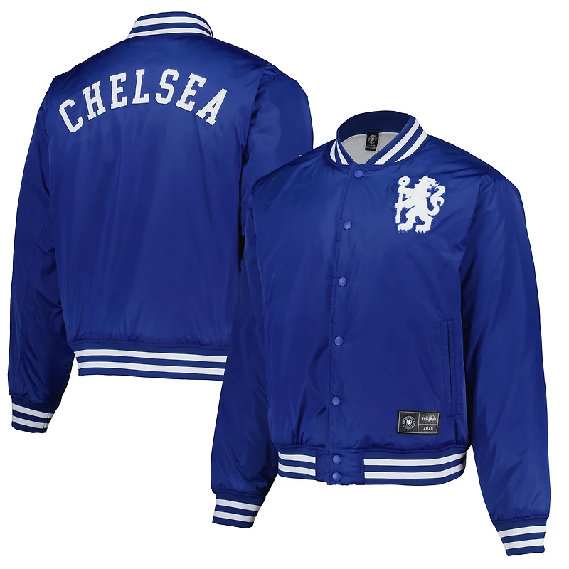 Men's Fanatics  Royal Chelsea Collegiate Sateen Full-Snap Jacket