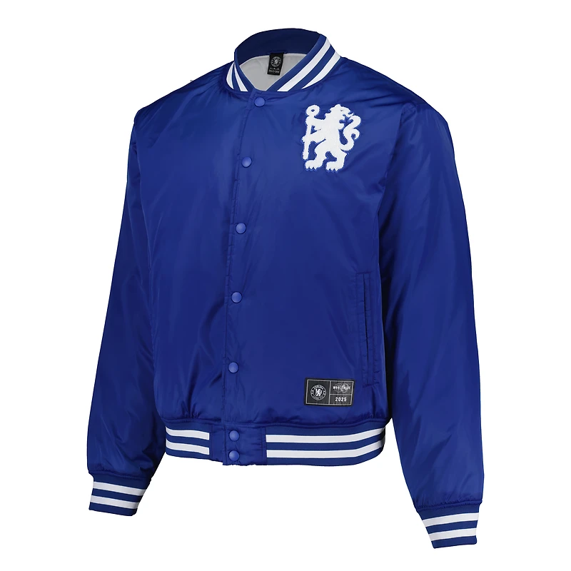 Men's Fanatics  Royal Chelsea Collegiate Sateen Full-Snap Jacket