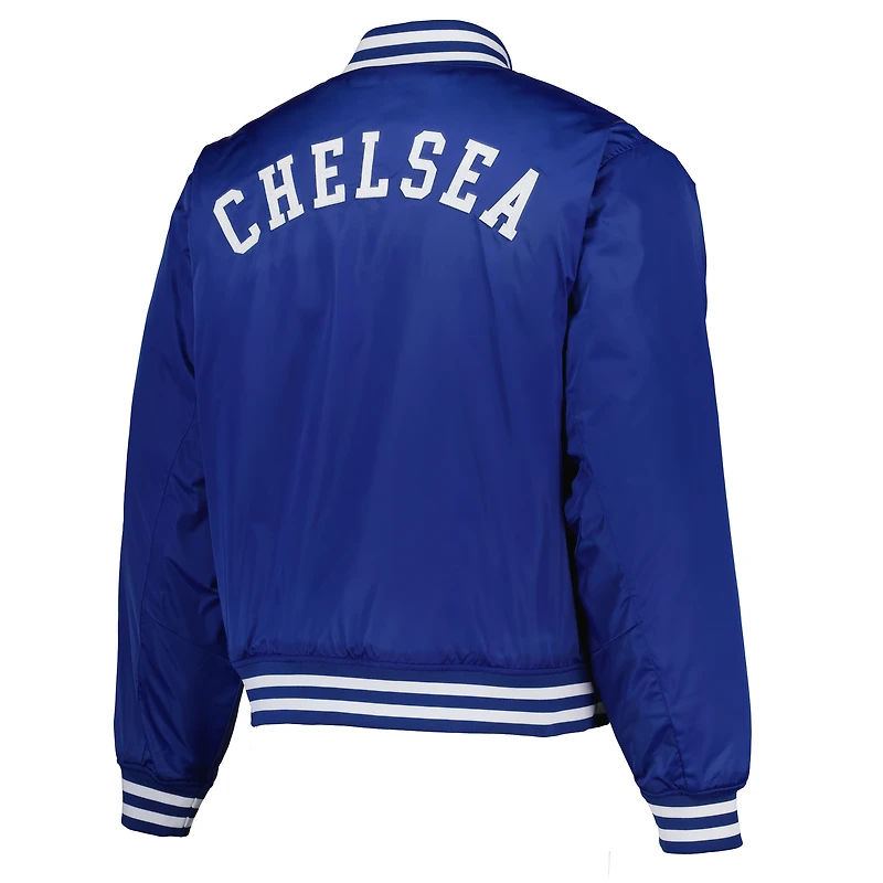 Men's Fanatics  Royal Chelsea Collegiate Sateen Full-Snap Jacket