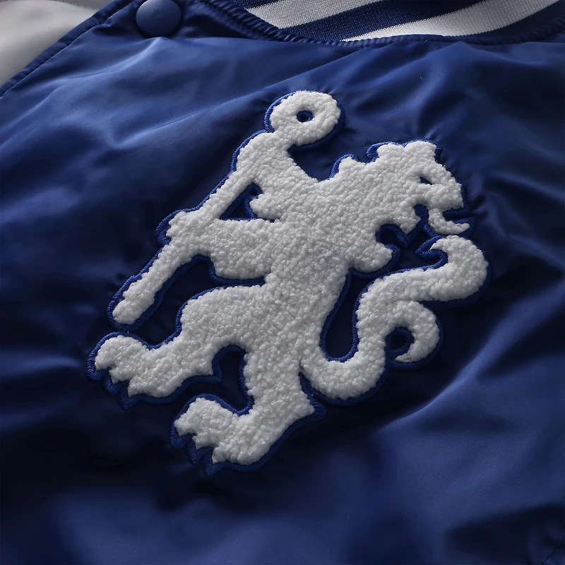 Men's Fanatics  Royal Chelsea Collegiate Sateen Full-Snap Jacket