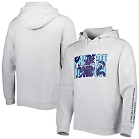 Sweat à capuche Chelsea Retro Raglan gris chiné pour homme
