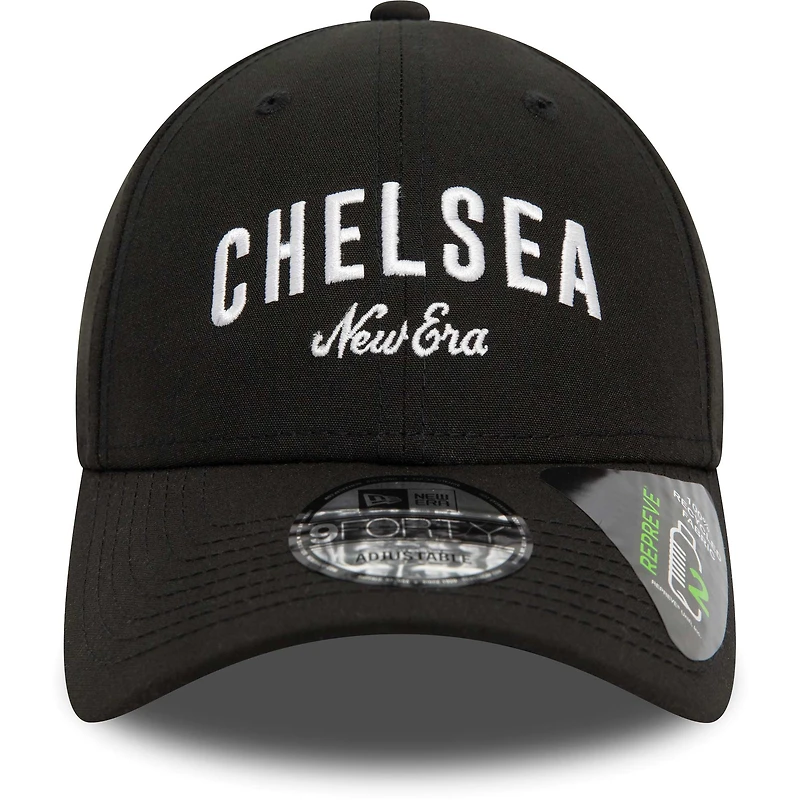 Men's New Era Black Chelsea Wordmark Repreve 9FORTY Adjustable Hat