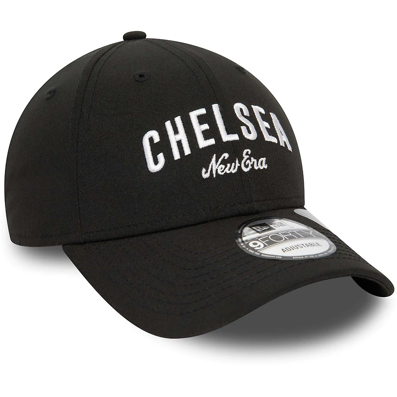 Men's New Era Black Chelsea Wordmark Repreve 9FORTY Adjustable Hat