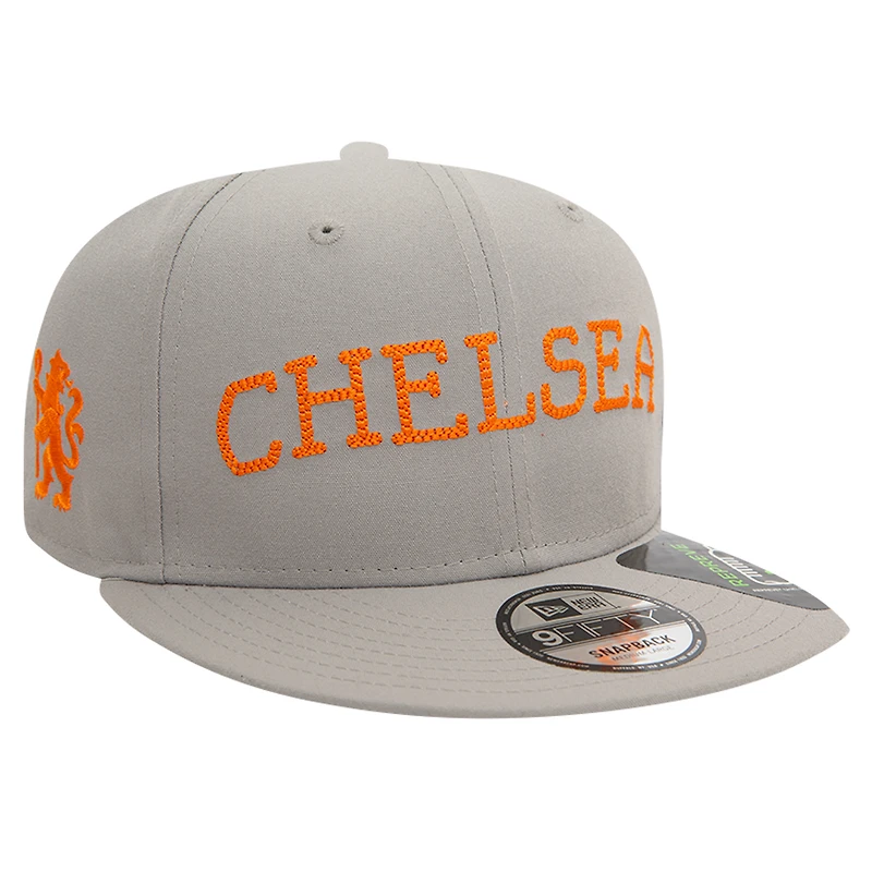 Men's New Era Gray Chelsea Repreve Chainstitch 9FIFTY Snapback Hat