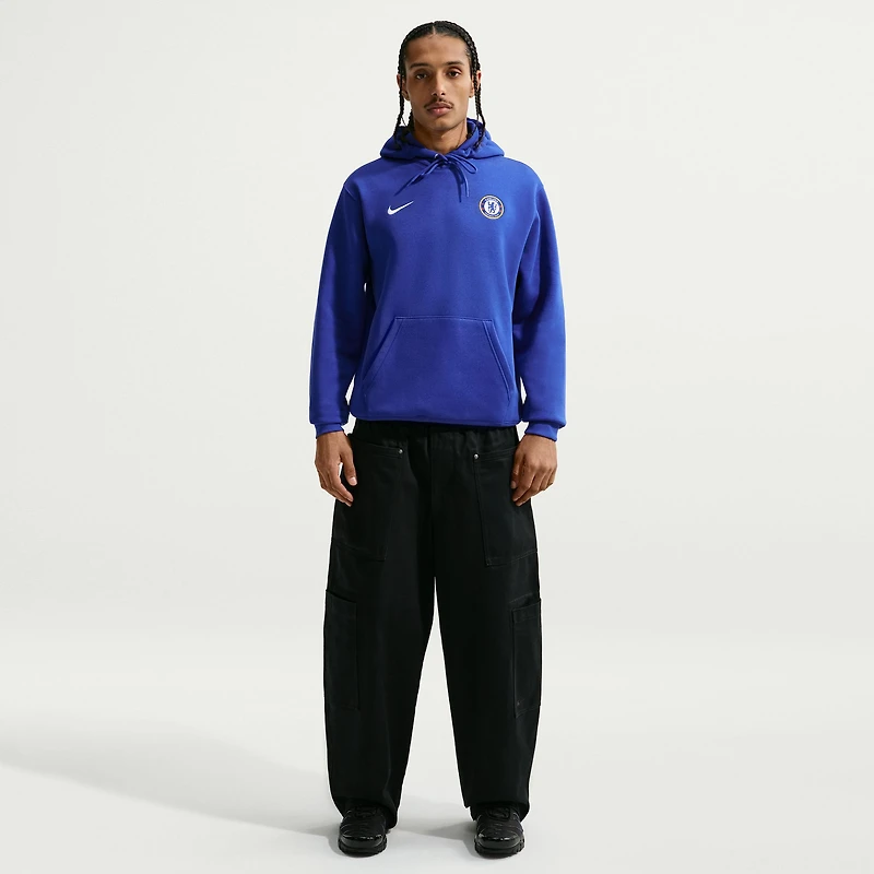 Men's Nike Blue Chelsea Club Crest Fleece Hoodie