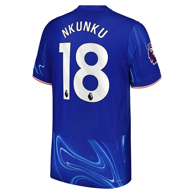 Maillot de joueur authentique Nike Christopher Nkunku pour homme, bleu Chelsea 2024/25 domicile
