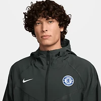 Sweat à capuche zippé Nike Chelsea Tech Fleece Raglan vert foncé pour homme