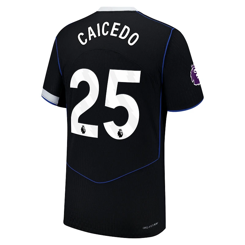 Men's Nike Moisés Caicedo Black Chelsea 2025/26 Third Authentic Player Jersey