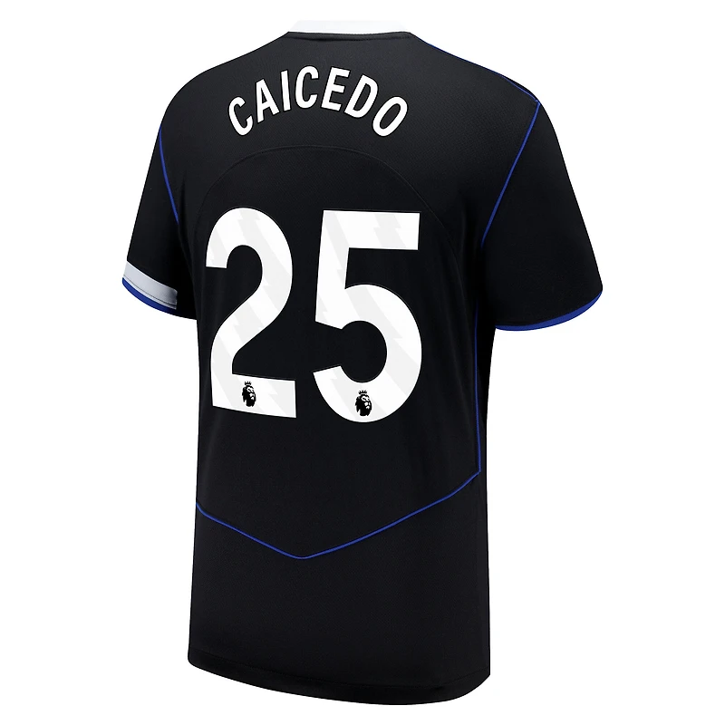 Maillot de joueur Nike Moisés Caicedo noir Chelsea 2025/26 troisième réplique pour homme