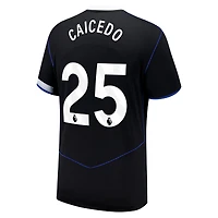 Maillot de joueur Nike Moisés Caicedo noir Chelsea 2025/26 troisième réplique pour homme