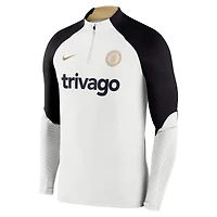 Haut à manches longues avec fermeture éclair quart de performance Nike Chelsea Strike Drill 2023/24 pour Homme - Blanc