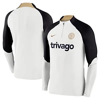 Haut à manches longues avec fermeture éclair quart de performance Nike Chelsea Strike Drill 2023/24 pour Homme - Blanc