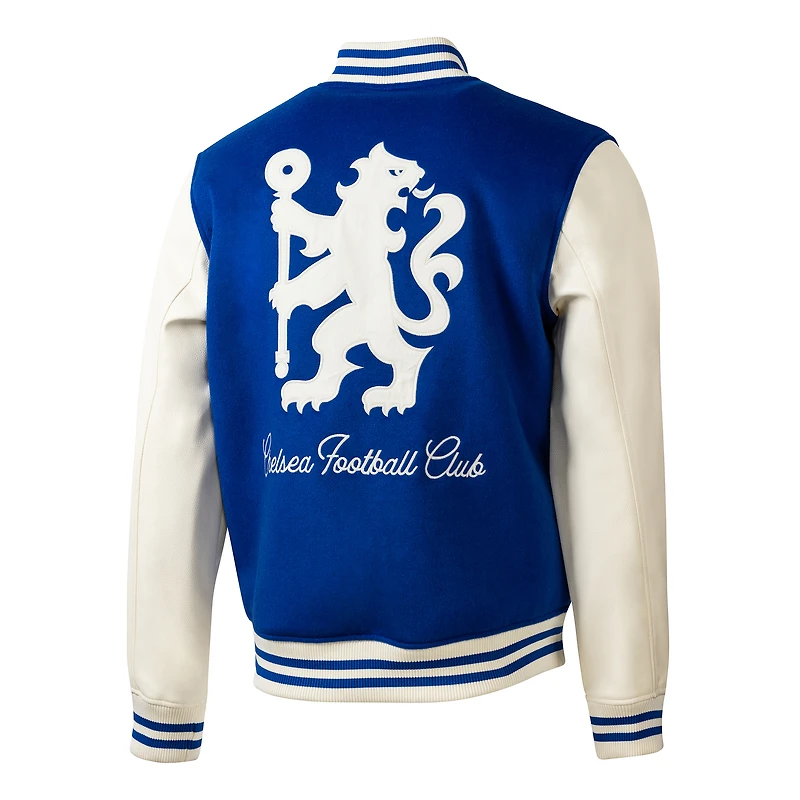 Veste universitaire Chelsea Free Kick en laine bleue pour homme Sport Design Sweden