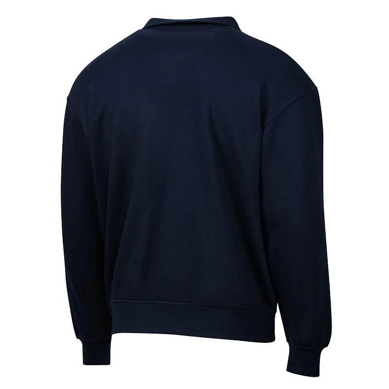 Pull polaire rétro décontracté Chelsea bleu marine pour homme, design sportif suédois