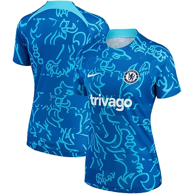 Women's Nike Blue Chelsea 2022/23 Pre-Match Home Performance Top